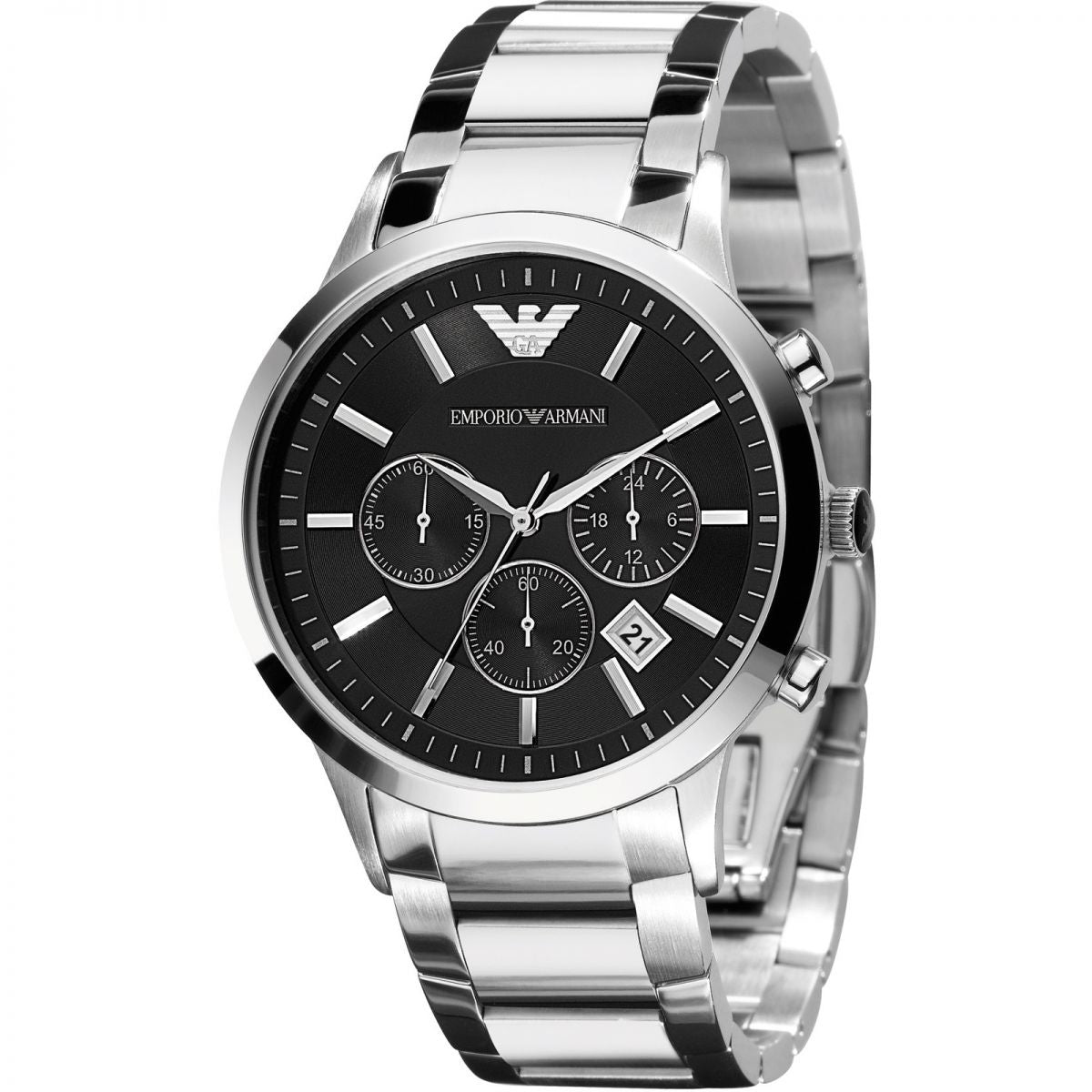 Emporio Armani Men's Chronograph Watch Black Dial Stainless Steel model ar2434 font picture