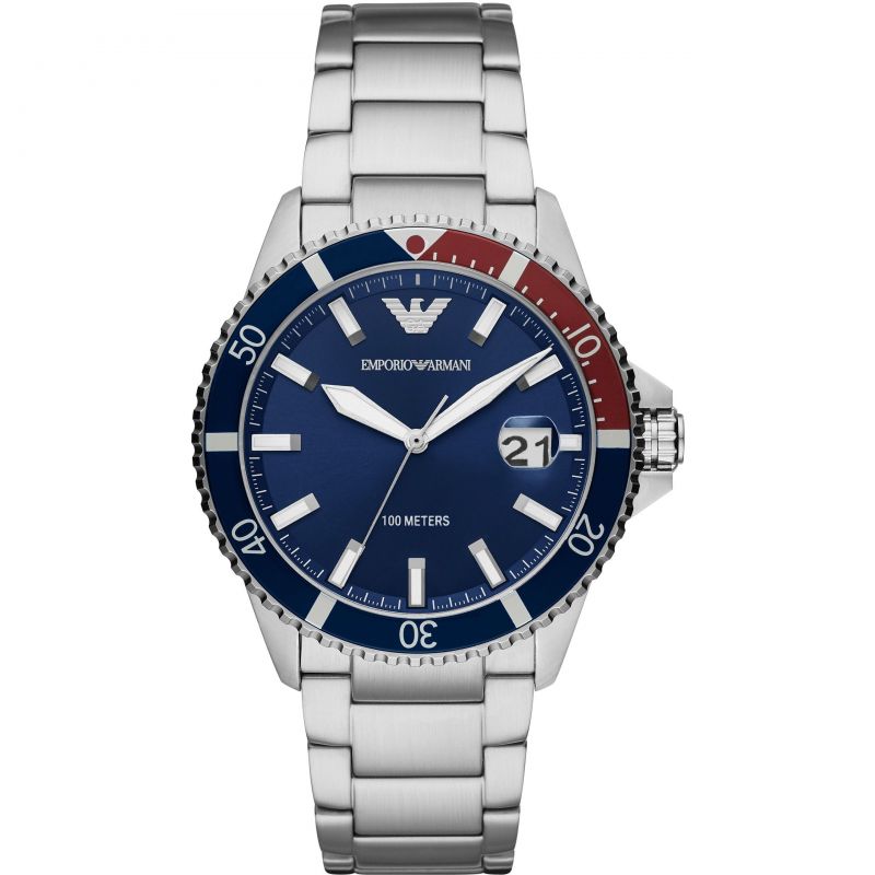 Emporio Armani Mens Chronograph Watch  Blue Dial