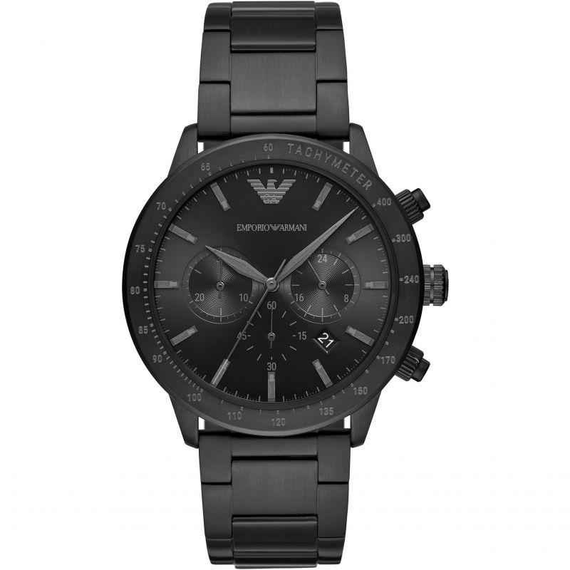 Emporio Armani Men's Chronograph Watch Sport Mario Black  front picture AR11242