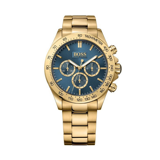 Hugo Boss Men's Gold Ikon Chronograph watch front HB1513340