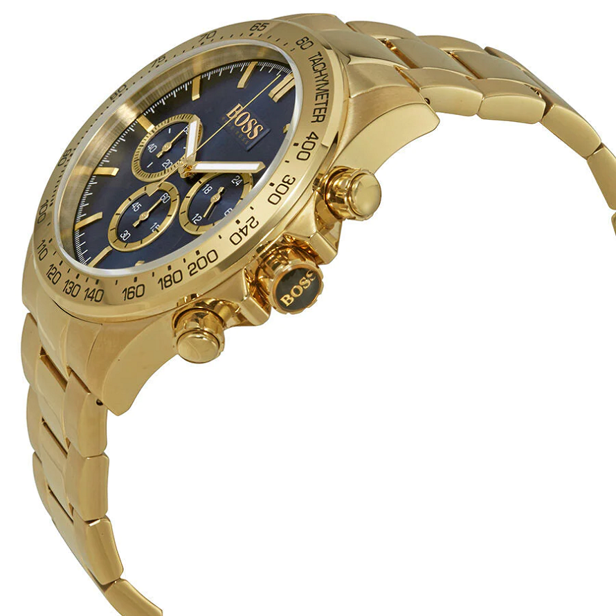 Hugo Boss Men's Gold Ikon Chronograph watch side HB1513340