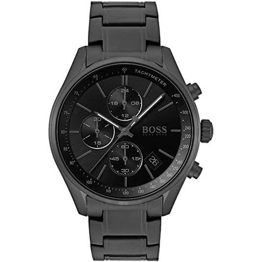 Hugo Boss Men's Grand Prix Watch With Black Dial